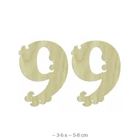 KD216 Dekoratif "9" Rakamı Ahşap Boyanabilir Obje